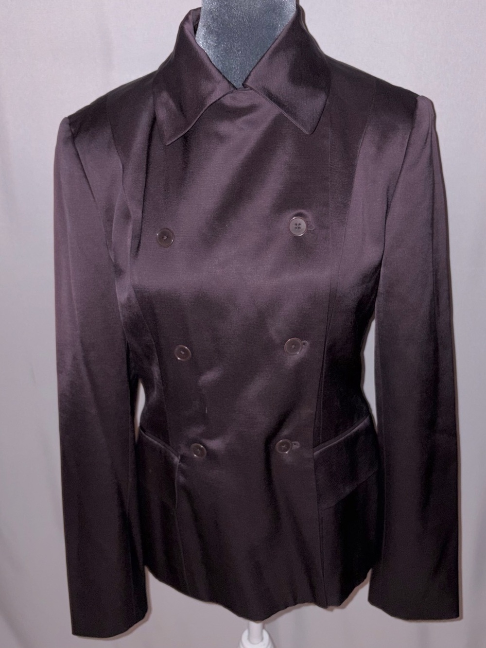 Vintage Isaac Mizrahi Double-Breasted Satin Blazer